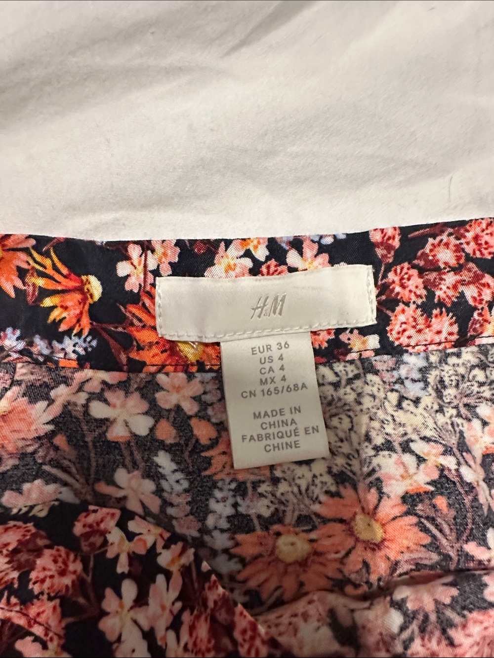 H&M Black Midi Skirt with Orange & Pink Floral Print - Picture 2 of 5